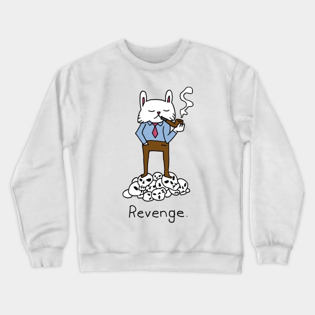 Revenge Bunny Quite Satisfied with His Skull Trophies and New Tobacco Blend Crewneck Sweatshirt by idreamofbubblegum